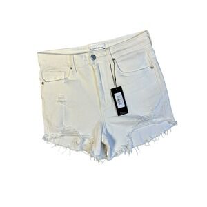 Risen Jeans Leann High Waist Distressed Raw Hem Shorts Women's Size‎ Large